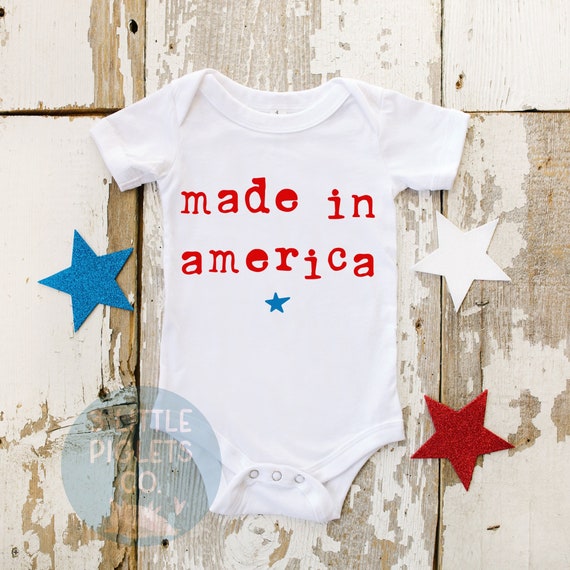 4th of July Baby Onesie Made in America 4th of July Baby Shirt Patriotic Baby Outfit Fourth of July Patriotic Baby Gift Born in the USA Etsy