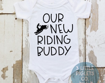 Snowmobile Riding Buddy Onesie® Snowmobile Baby Outfit Snowmobile Pregnancy Announcement Sled Riding Buddy Sled Baby Clothes Baby Gift