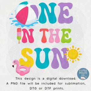 EINS in der Sonne Digital Download Datei Sublimation Geburtstag Shirt Design Sommer Geburtstag Mädchen PNG Datei Mädchen 1st Geburtstag DTG Dtf Print