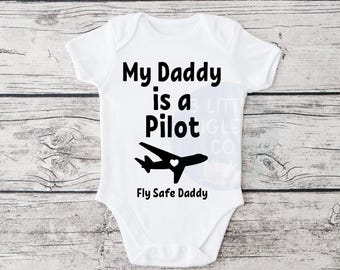 Baby outfit piloot vliegtuig babyshower cadeau voor nieuwe vader piloot baby romper baby romper® babycadeau piloot baby cadeau piloot papa cadeau