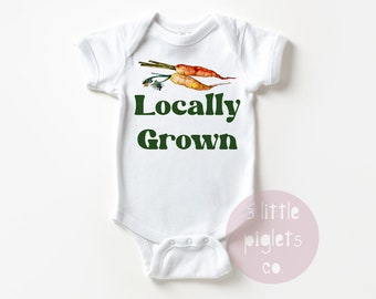 Lokal angebauter Onesie®, Vintage Gemüse, Bauernmarkt, Gehöft, lokal angebaut, Bauernhof Baby, süßes Babyparty-Geschenk