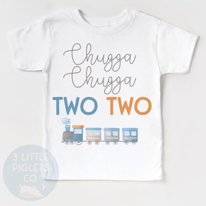 Chugga Chugga twee TWEE verjaardagsshirt, trein verjaardagsthema, verjaardagsshirt, Choo Choo verjaardagsshirt, peuter tweede verjaardag treinshirt
