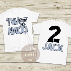 TWONADO Birthday Shirt Tornado Birthday Tshirt Tornado Theme Birthday Toddler Birthday Shirt 2nd Birthday Shirt Toddler Boy Birthday