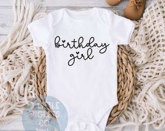 Birthday Girl, First Birthday Girl Outfit, 1st Birthday Girl Baby Onesie®, Girl's First Birthday Outfit, 1st Birthday Outfit Ideas for Girl