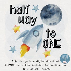 Halverwege één ruimte digitale downloadbestand sublimatie verjaardag shirt ontwerp verdeeld thema halve verjaardag PNG-bestand DTG Dtf afdrukontwerp