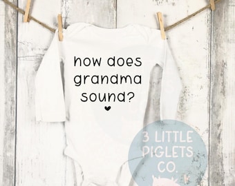How Does Grandma Sound Grandma Pregnancy Announcement Personalized Baby Announcement Grandparent Baby Reveal Gift for Grandma to Be
