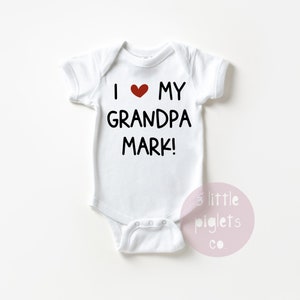 Baby Announcement Grandpa, Pregnancy Reveal for Grandparents, I Love My Grandpa, Baby Announcement Onesie®, Grandpa Onesie®, Baby Onesie®