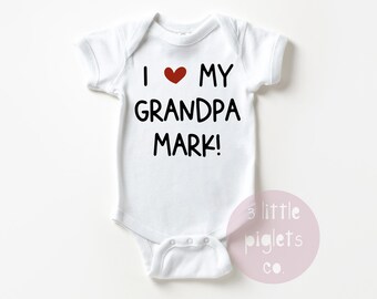 Baby Announcement Grandpa, Pregnancy Reveal for Grandparents, I Love My Grandpa, Baby Announcement Onesie®, Grandpa Onesie®, Baby Onesie®