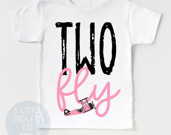 TWO Fly, Pink Girls Airplane Birthday Shirt, Airplane Birthday Theme, Toddler Birthday Shirt, 2nd birthday Shirt, Two Fly Birthday Shirt