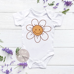 Daisy Baby Onesie®, Flower Baby Onesie®, Flower Baby Outfit, Spring Baby Onesie®, Boho Hippie Flower, Baby Shower Gift for Girl, Daisy Baby