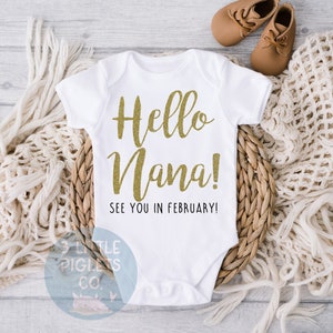 Hello Nana, Pregnancy Announcement Onesie®, Grandparent Baby Announcement, Grandparents, Nana, Baby Announcement to Nana, Announcement Ideas