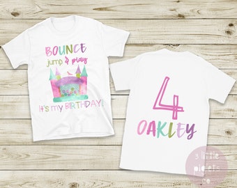 Bounce House, Girls Birthday, Bounce House Theme Shirt, Toddler Kids Birthday Shirt, Second Birthday, Third Birthday, Fourth Birthday