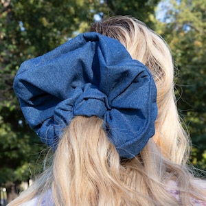 Oversized XL Giant Cloud Scrap Denim Scrunchie