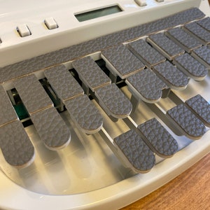 Bkack, White, Gray Faux Leather Steno Textured Keypads Dark Grey
