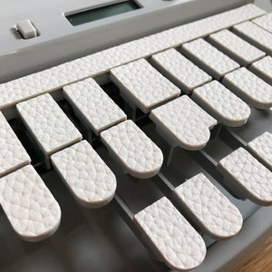 Bkack, White, Gray Faux Leather Steno Textured Keypads Off White