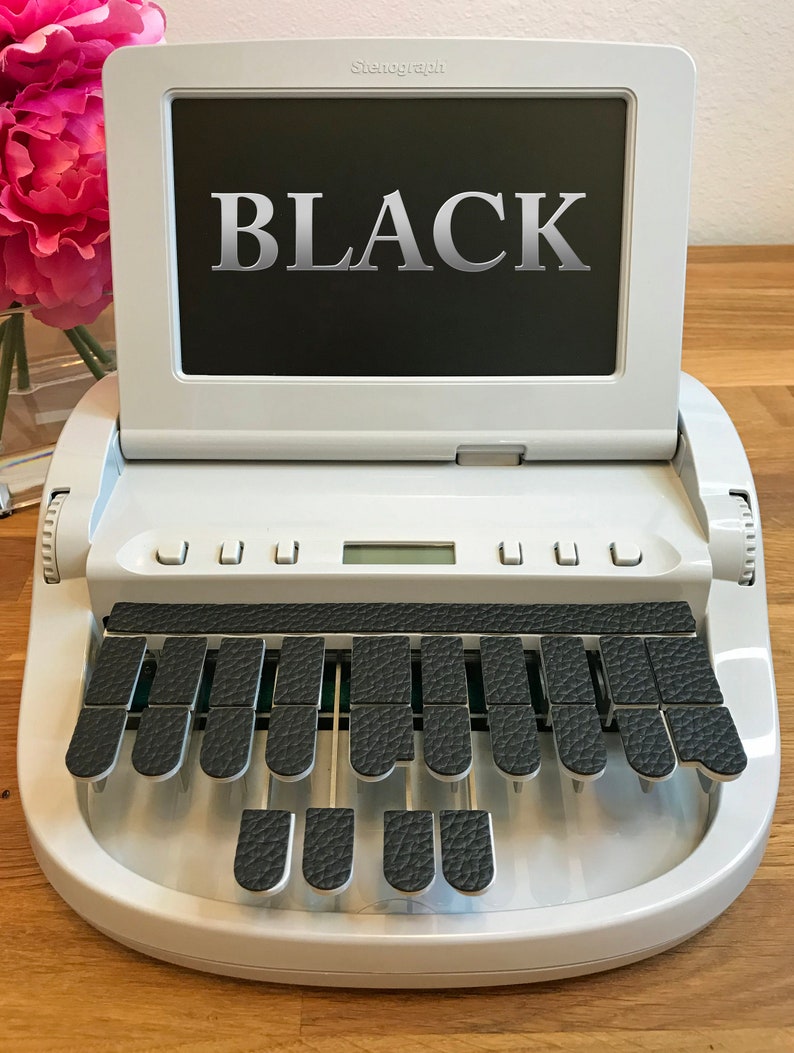 Bkack, White, Gray Faux Leather Steno Textured Keypads image 6