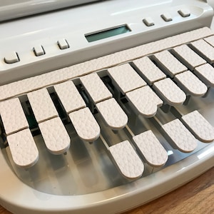 Bkack, White, Gray Faux Leather Steno Textured Keypads Light Grey