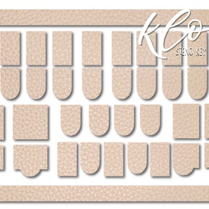 Bkack, White, Gray Faux Leather Steno Textured Keypads Cream