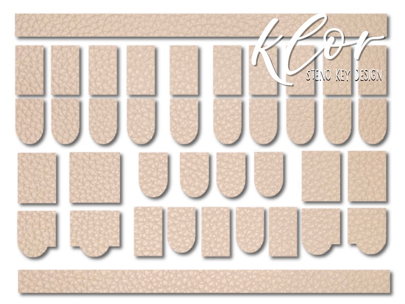 Bkack, White, Gray Faux Leather Steno Textured Keypads Cream