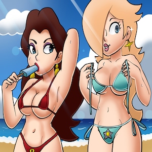 Pauline and Rosalina Bikini Day 8.5x11 glossy print