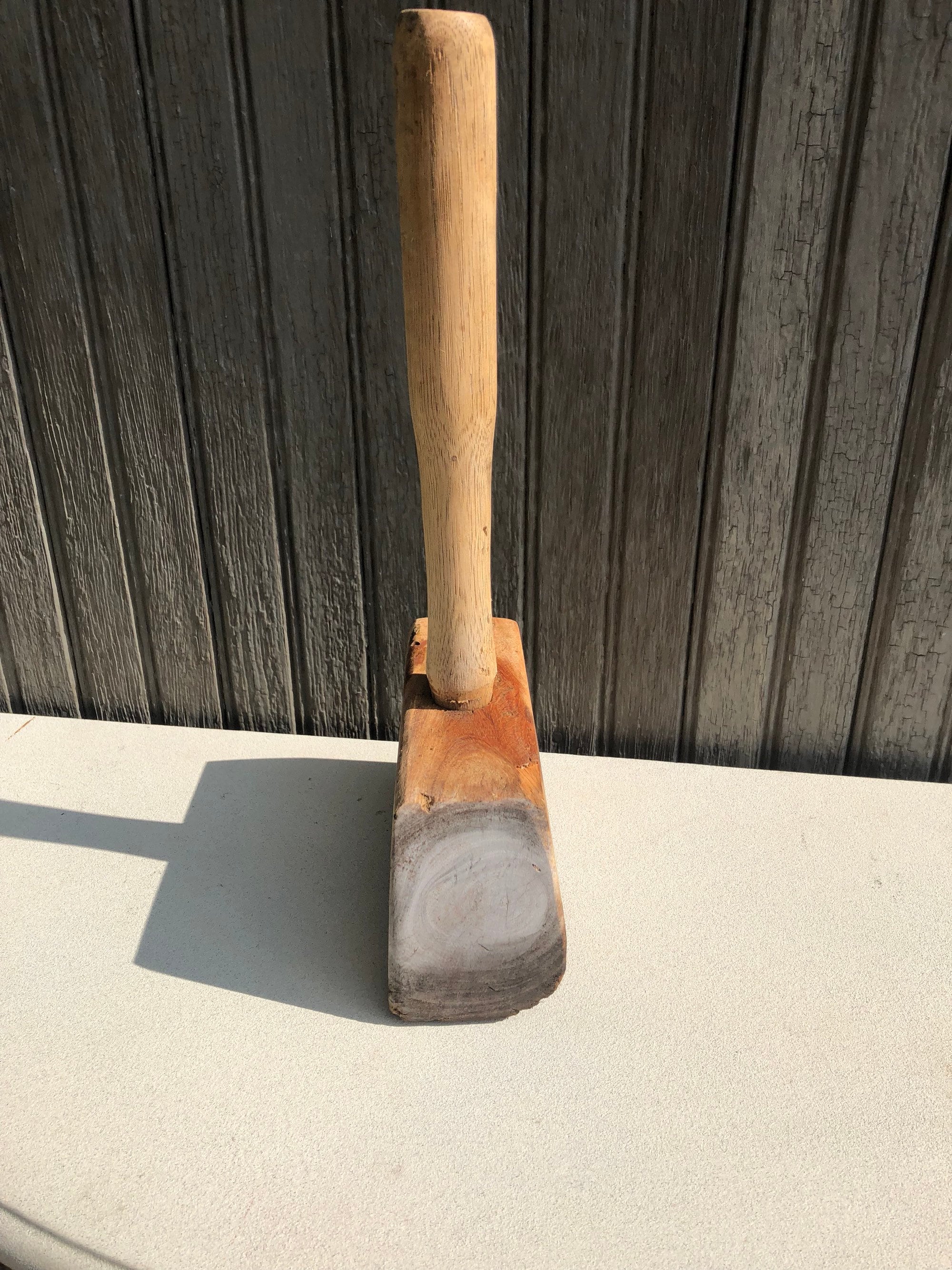 Antique WOODEN MALLET Solid Hardwood PRIMITIVE WOOD HAMMER Insanely Ri – Get A Grip & More