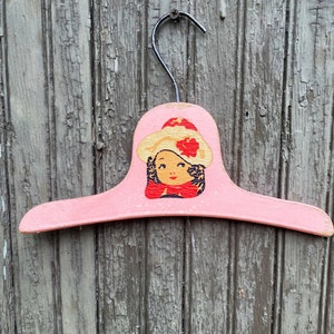 Vintage Hangers, Kids, Children’s, Pink, Doll Clothes, Wooden, Wood, Girls, Pink