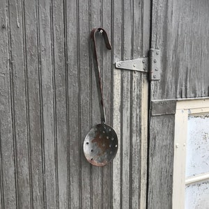 Antique Skimmer Spoon, Ladle, Colander Spoon, Straining, Strainer, Farmhouse, Decor, Country Kitchen