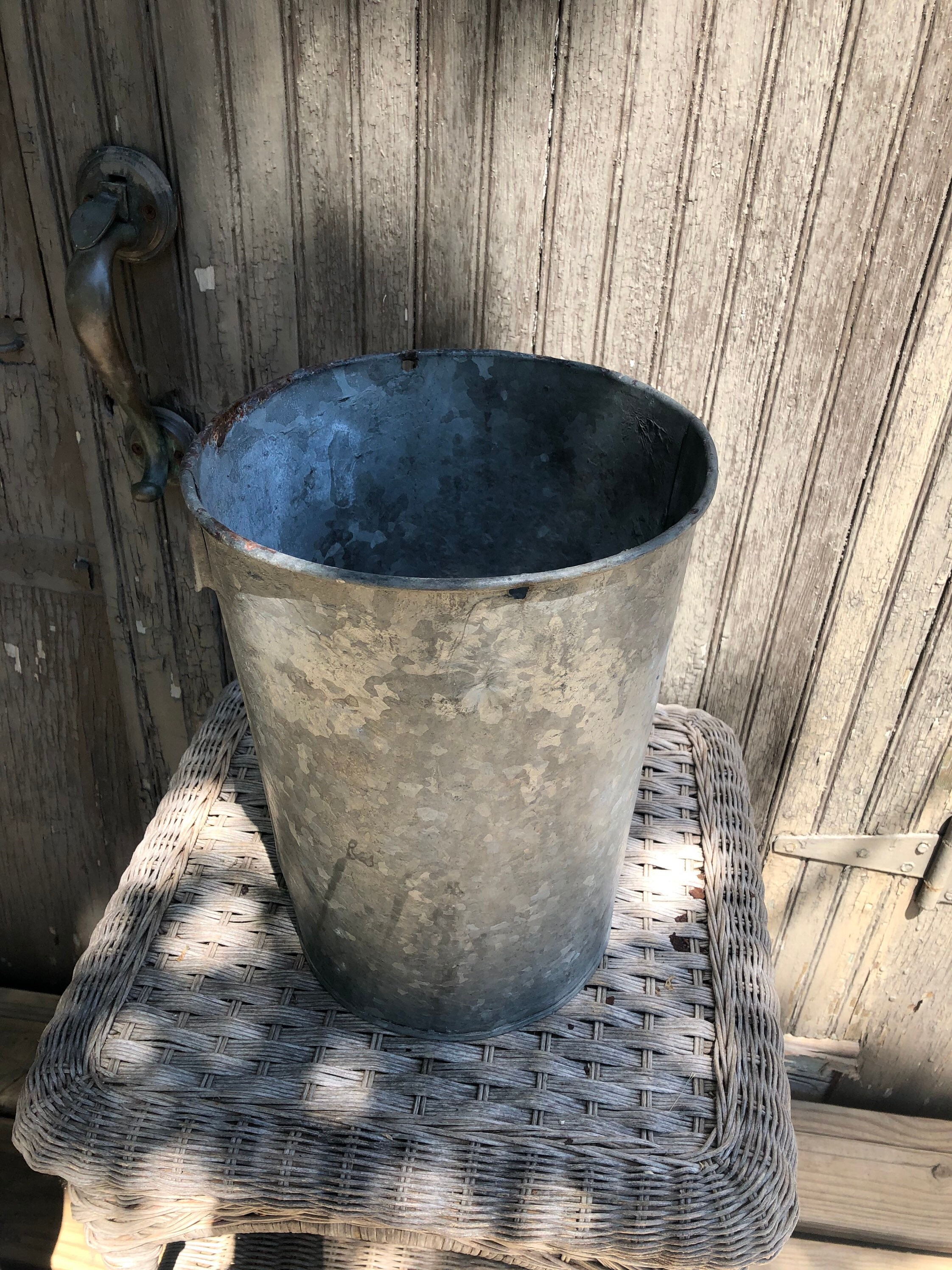 Vintage Galvanized Bucket Sap Galvanized Metal Antique Etsy