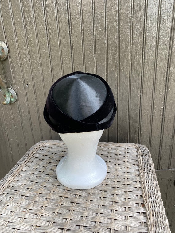 Vintage Pill Box Hat, Black, Fascinator, Womens, … - image 5