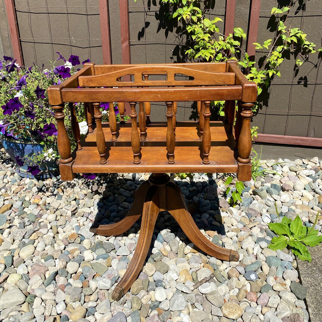 Vintage Magazine Rack, Wood, Wooden, Stand, Holder, Farmhouse Decor Etsy