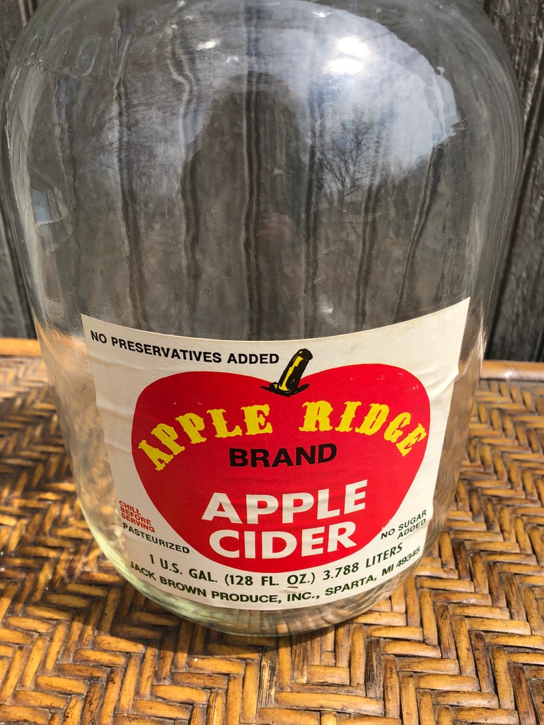 Vintage Apple Cider Jug Cider Ridge Jar One Gallon Glass Etsy