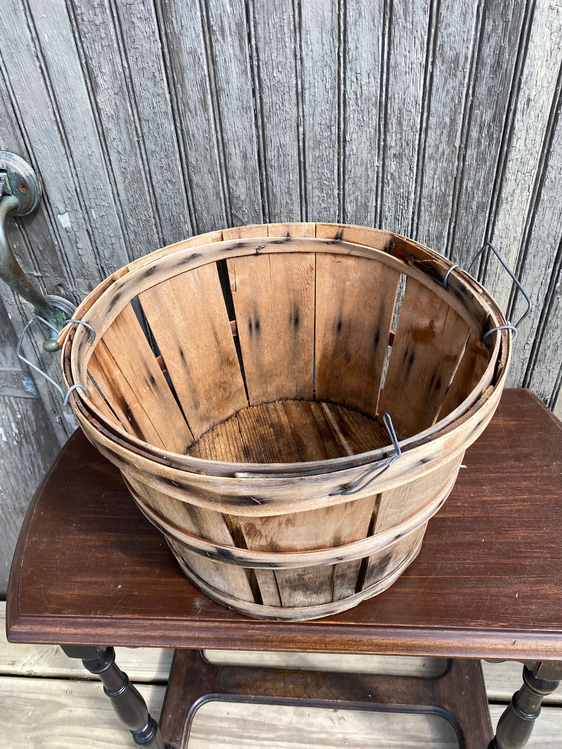 Vintage Split Wood Basket Fruit Orchard Basket Harvest Etsy