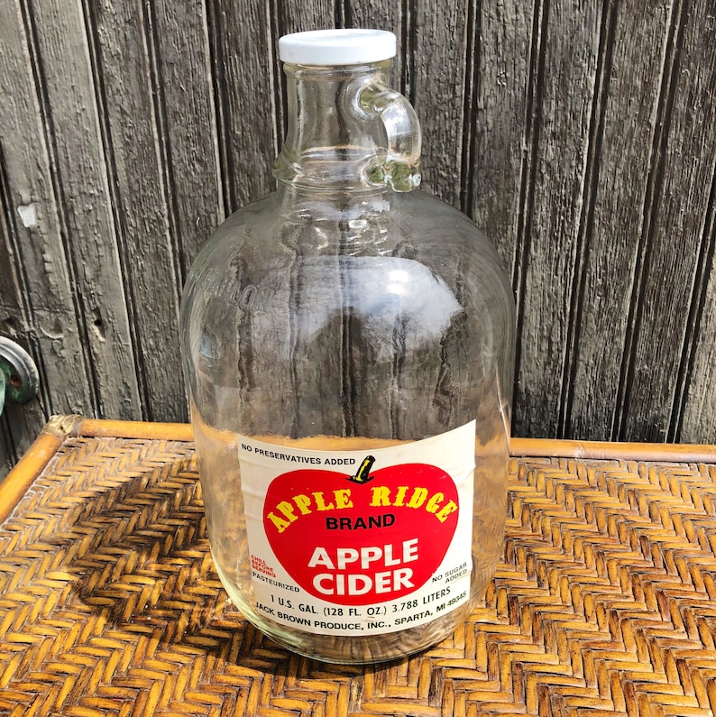 Vintage Apple Cider Jug Cider Ridge Jar One Gallon Glass Etsy