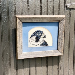 Vintage Falcon, Picture, Painting, Wall Hanging, Art, Embroidery, Embroidered,