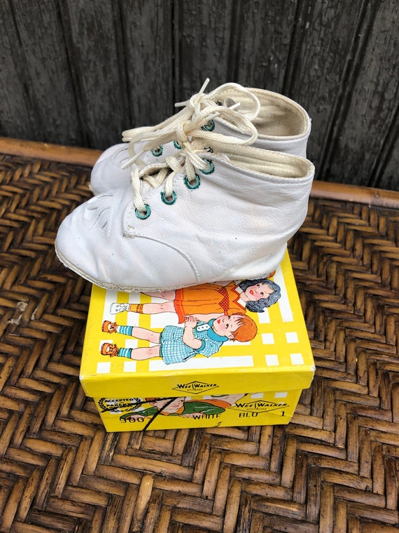 Vintage Baby Shoes, White, Walking Shoes, Crib Sh… - image 7