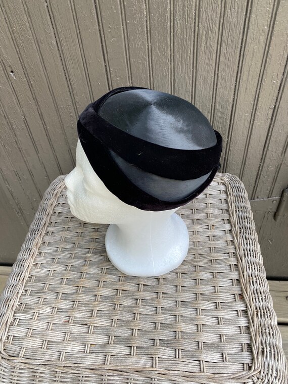 Vintage Pill Box Hat, Black, Fascinator, Womens, … - image 3