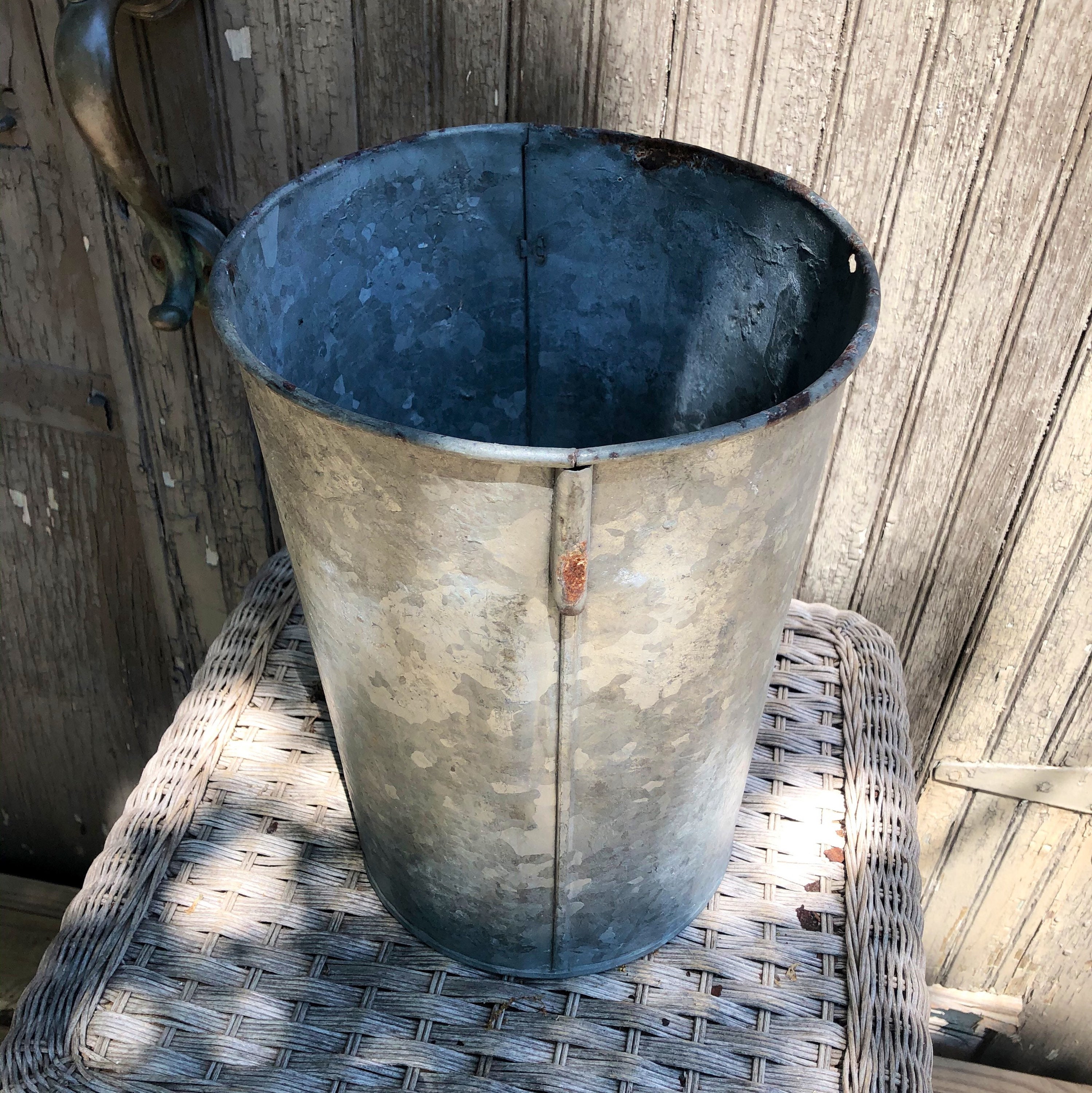 Vintage Galvanized Bucket Sap Galvanized Metal Antique Etsy