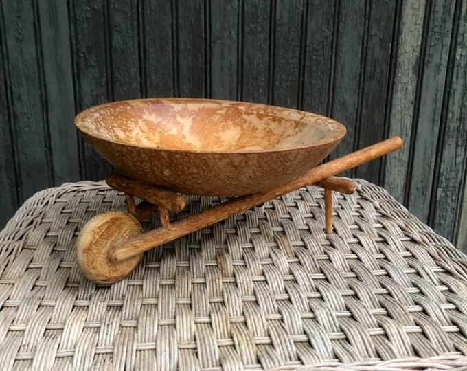 Vintage Wheelbarrow Riser Wheelbarrow Wood Wooden Bowl Etsy