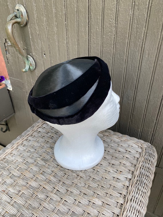 Vintage Pill Box Hat, Black, Fascinator, Womens, … - image 2