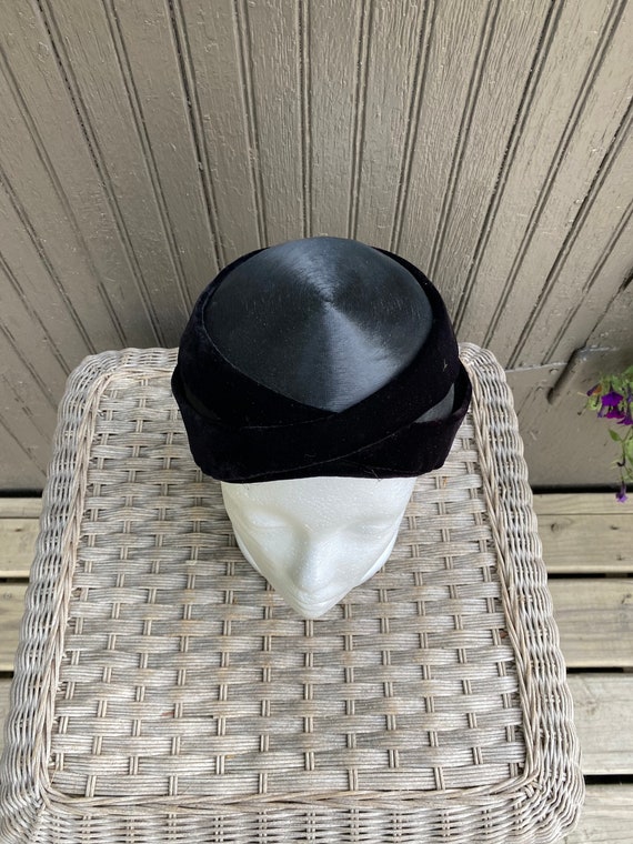 Vintage Pill Box Hat, Black, Fascinator, Womens, … - image 4