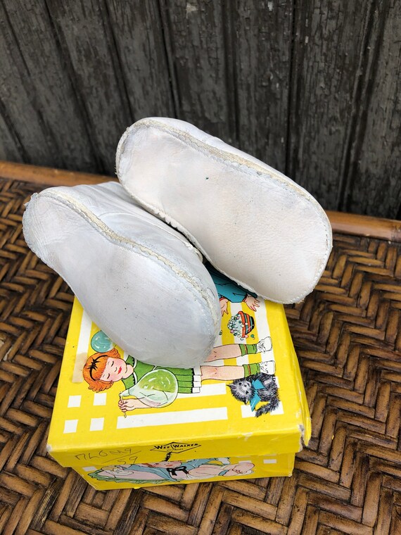 Vintage Baby Shoes, White, Walking Shoes, Crib Sh… - image 4