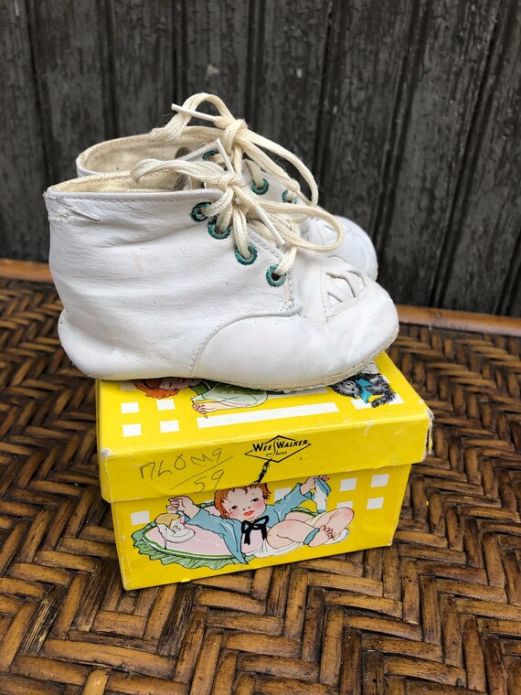 Vintage Baby Shoes, White, Walking Shoes, Crib Sh… - image 2