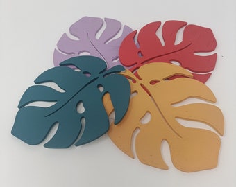 Set of 4 monstera plant coasters | 3D printed coasters | Housewarming gift | Set of 4/6 | Coaster set | Coaster