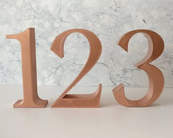 Wedding table number centerpieces 3d printed free standing numbers