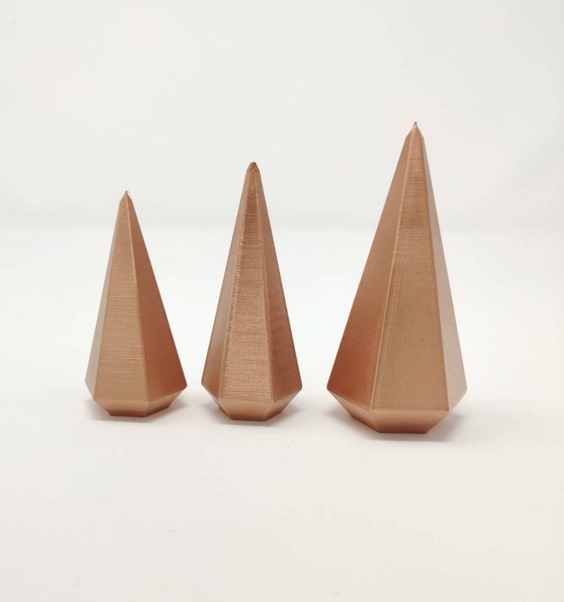 Set of 3 small, medium, large Ring Holder 3D printed geometric Cone image 10