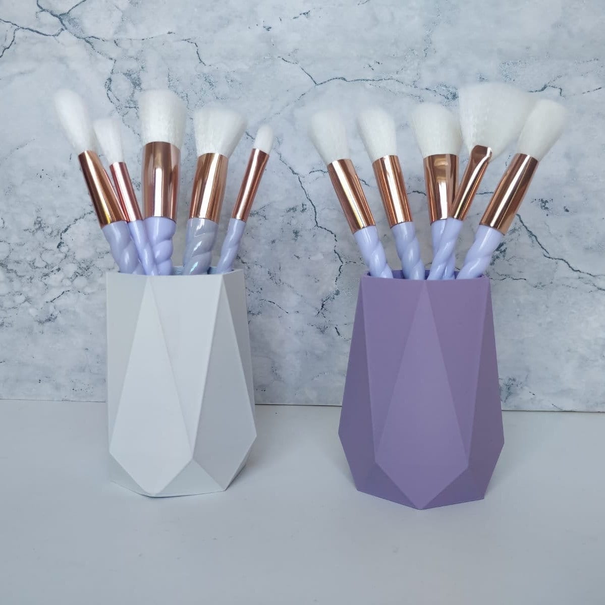 Personalised Make Up Brush Holder - Pink Marble Make Up Brush Holder -  Personalised Pen & Pencil Pot - Make Up Brush Pot - Marble Decor