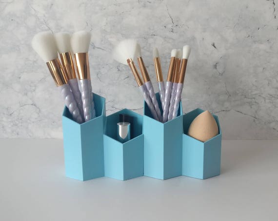 Make up Brush Pot Holder 3D Printed Geometric Brush Holder Make up