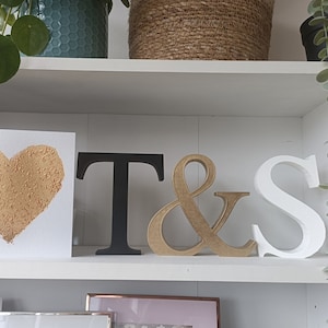 Personalizado Independiente Iniciales / Letras / & / San Valentín / Día de San Valentín / Regalo / Regalo / Oro Cobre / Decoración del hogar