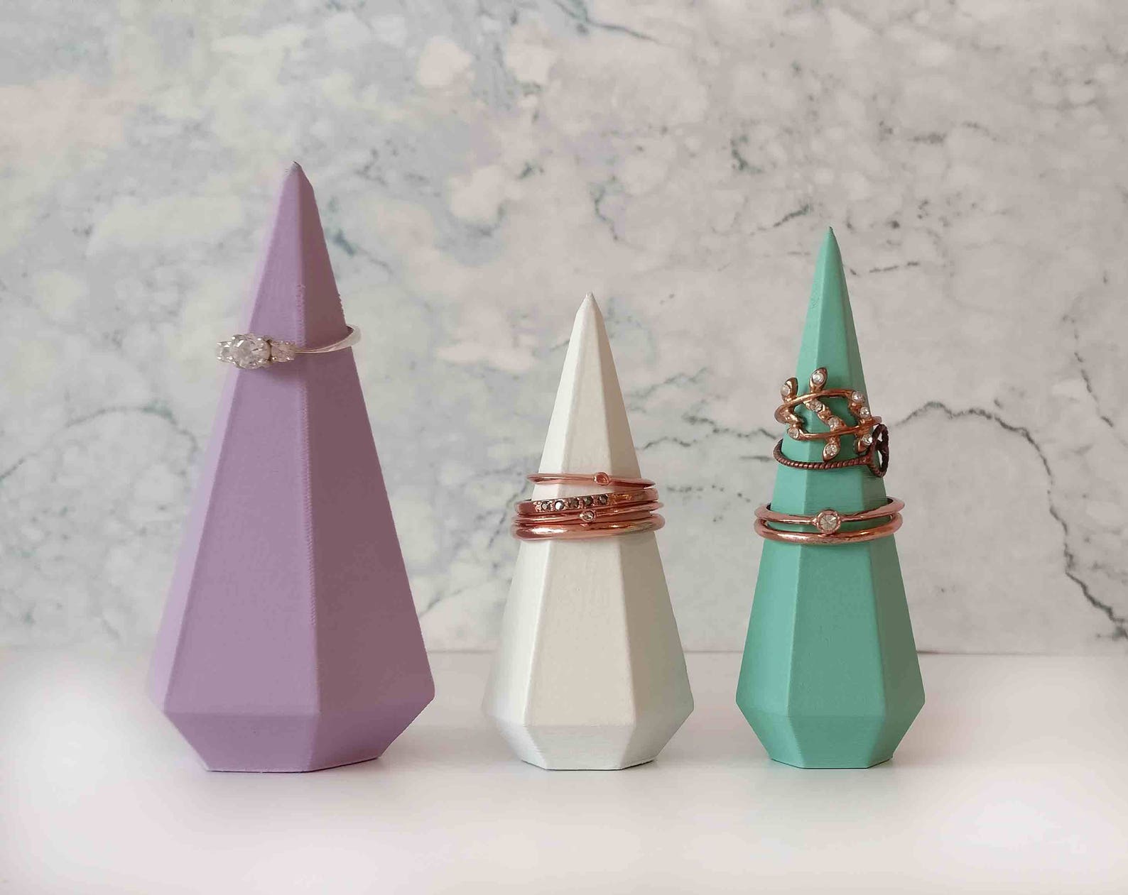 Set of 3 Small Medium Large Ring Holder 3D Printed Geometric Etsy UK