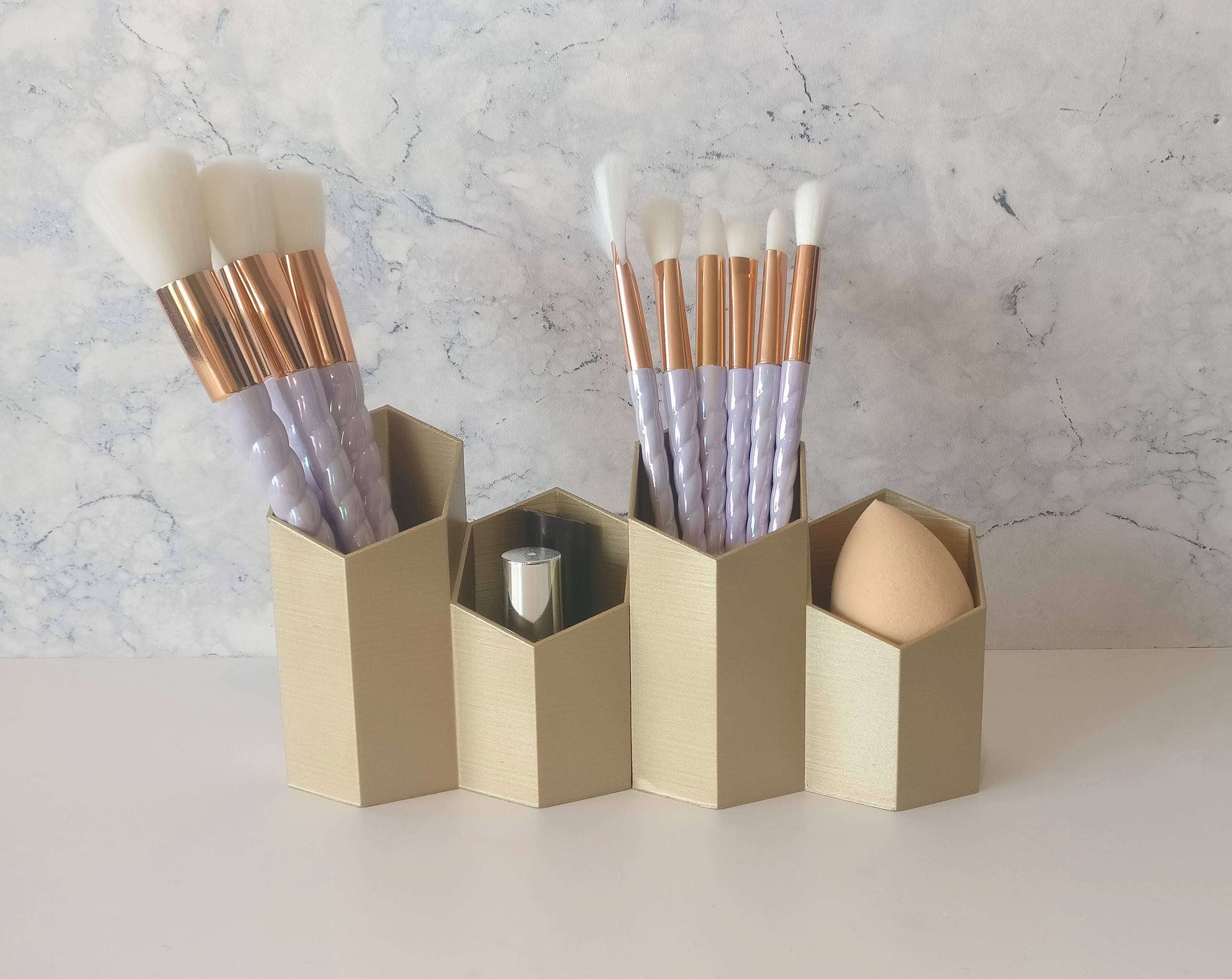 Make up brush pot holder 3D printed geometric Brush Holder Etsy